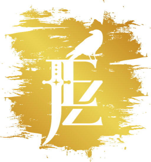 Logo containing the intials JEZ, a sword hilt, and a raven.